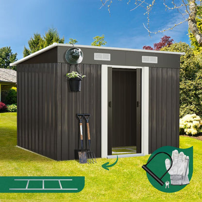 Livsip Garden Shed Outdoor Storage Sheds 2.38x1.31M Workshop Cabin Metal Base-Garden Sheds-PEROZ Accessories