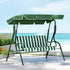 Gardeon Outdoor Swing Chair Garden Bench Furniture Canopy 3 Seater White Green-Furniture > Outdoor > Outdoor Benches-PEROZ Accessories