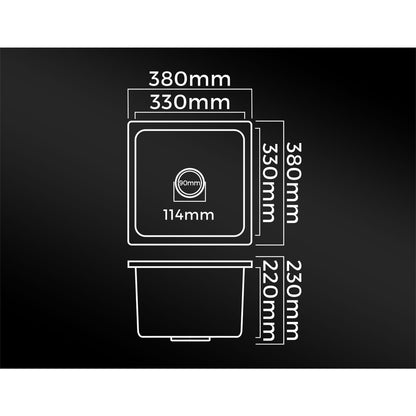 Welba Kitchen Sink 38x38cm Granite Stone Sink Laundry Basin Single Bowl White-Granite Sink-PEROZ Accessories