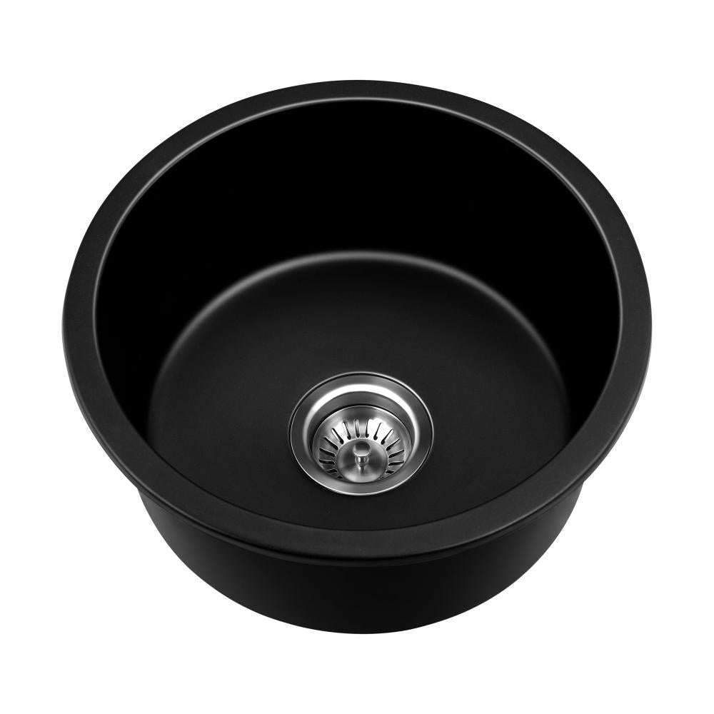 Welba Kitchen Sink Basin Stone Sink Bathroom Laundry Single Bowl 430mmx430mm-Kitchen Sinks-PEROZ Accessories