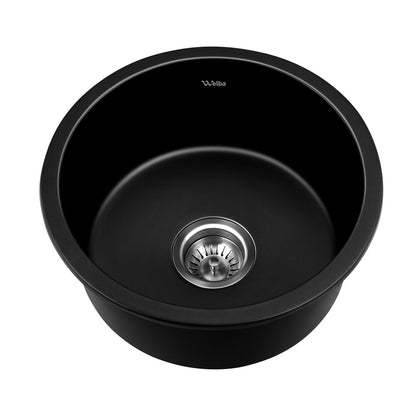 Welba Kitchen Sink Basin Stone Sink Bathroom Laundry Single Bowl 430mmx430mm-Kitchen Sinks-PEROZ Accessories