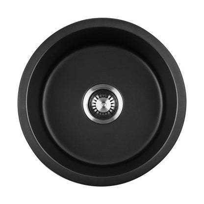 Welba Kitchen Sink Basin Stone Sink Bathroom Laundry Single Bowl 430mmx430mm-Kitchen Sinks-PEROZ Accessories