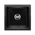 Welba Kitchen Sink Stone Sink Granite Laundry Basin Single Bowl 45cmx45cm Black-Kitchen Sinks-PEROZ Accessories