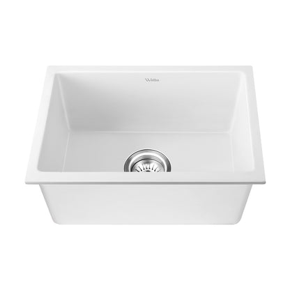 Welba Kitchen Sink 55x45cm Granite Stone Sink Laundry Basin Single Bowl White-Granite Sink-PEROZ Accessories