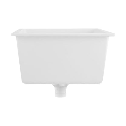 Welba Kitchen Sink 55x45cm Granite Stone Sink Laundry Basin Single Bowl White-Granite Sink-PEROZ Accessories