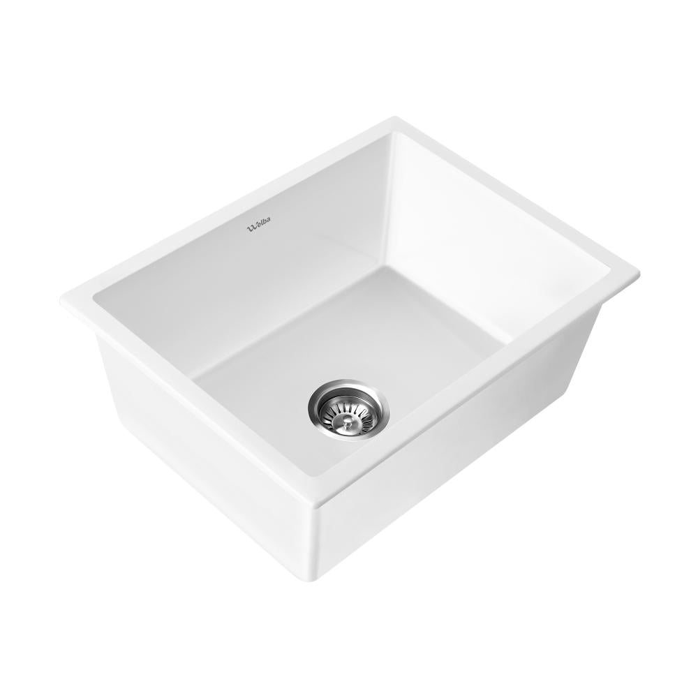 Welba Kitchen Sink Basin Stone Sink Bathroom Laundry Single Bowl 590mmx450mm WH-Kitchen Sinks-PEROZ Accessories