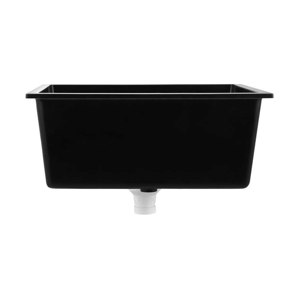 Welba Kitchen Sink 70x45cm Granite Stone Sink Laundry Basin Single Bowl Black-Granite Sink-PEROZ Accessories