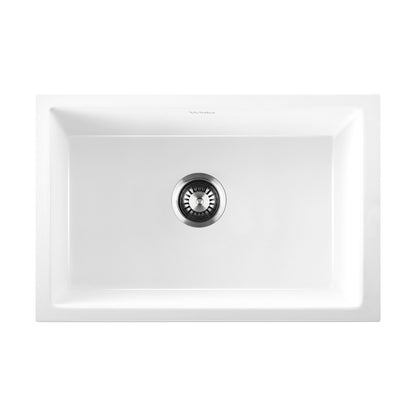 Welba Kitchen Sink 70x45cm Granite Stone Sink Laundry Basin Single Bowl White-Granite Sink-PEROZ Accessories