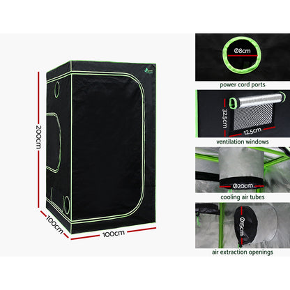 Greenfingers Grow Tent Light Kit 100x100x200CM 220W LED Full Spectrum-Home &amp; Garden > Green Houses-PEROZ Accessories