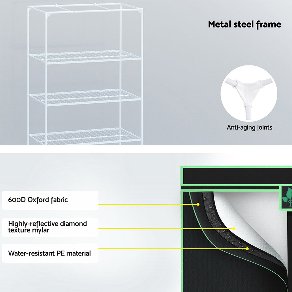 Greenfingers Grow Tent 100x60x180cm 4 Tiers Kits Hydroponics Indoor Grow System-Home &amp; Garden &gt; Greenhouses &gt; Greenhouses &amp; Accessories-PEROZ Accessories