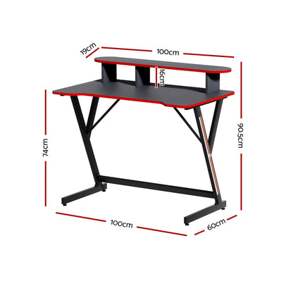 Artiss Gaming Desk Computer Desks 100CM-Furniture &gt; Office-PEROZ Accessories