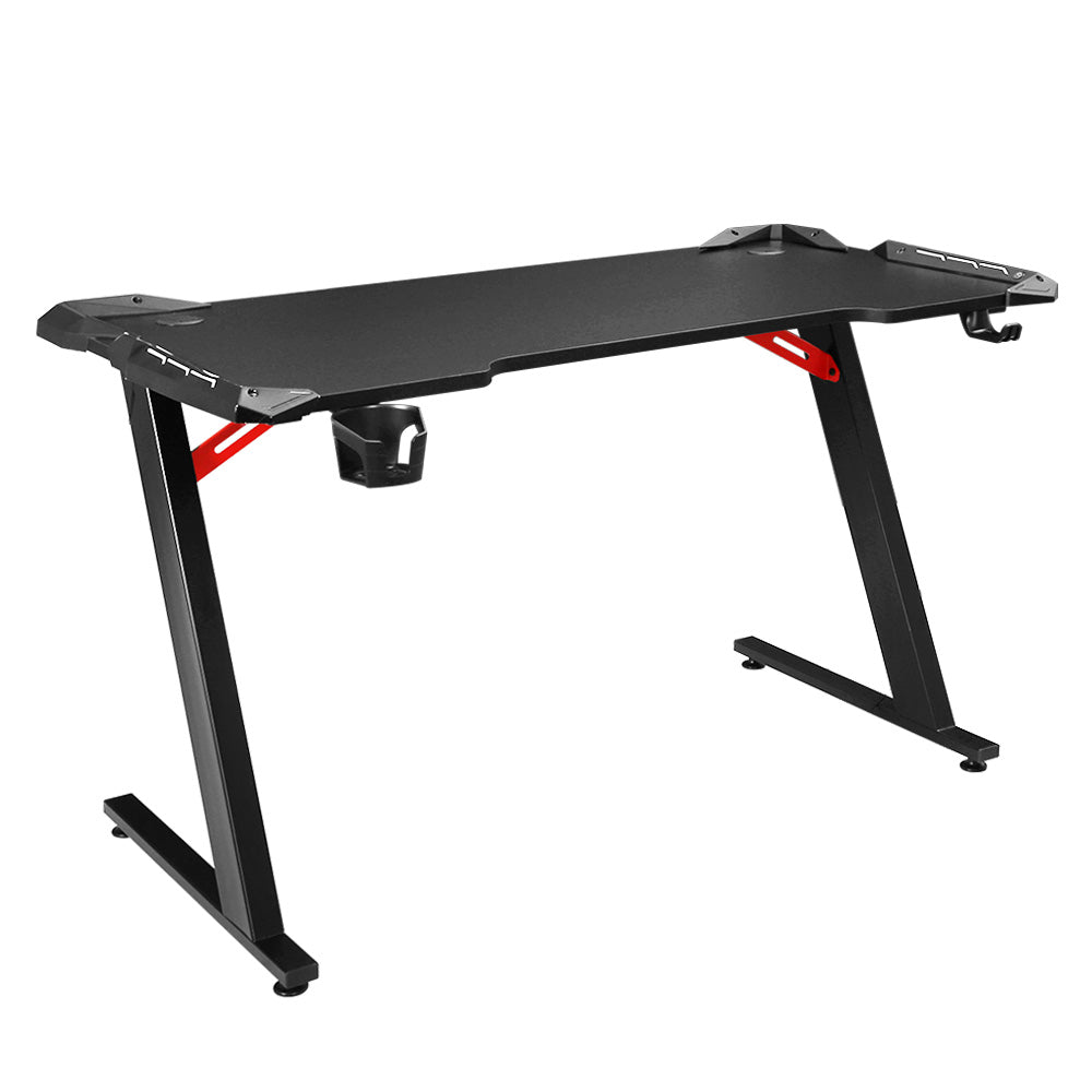 Artiss Gaming Desk Computer Desks LED Light 120CM-Furniture &gt; Office-PEROZ Accessories