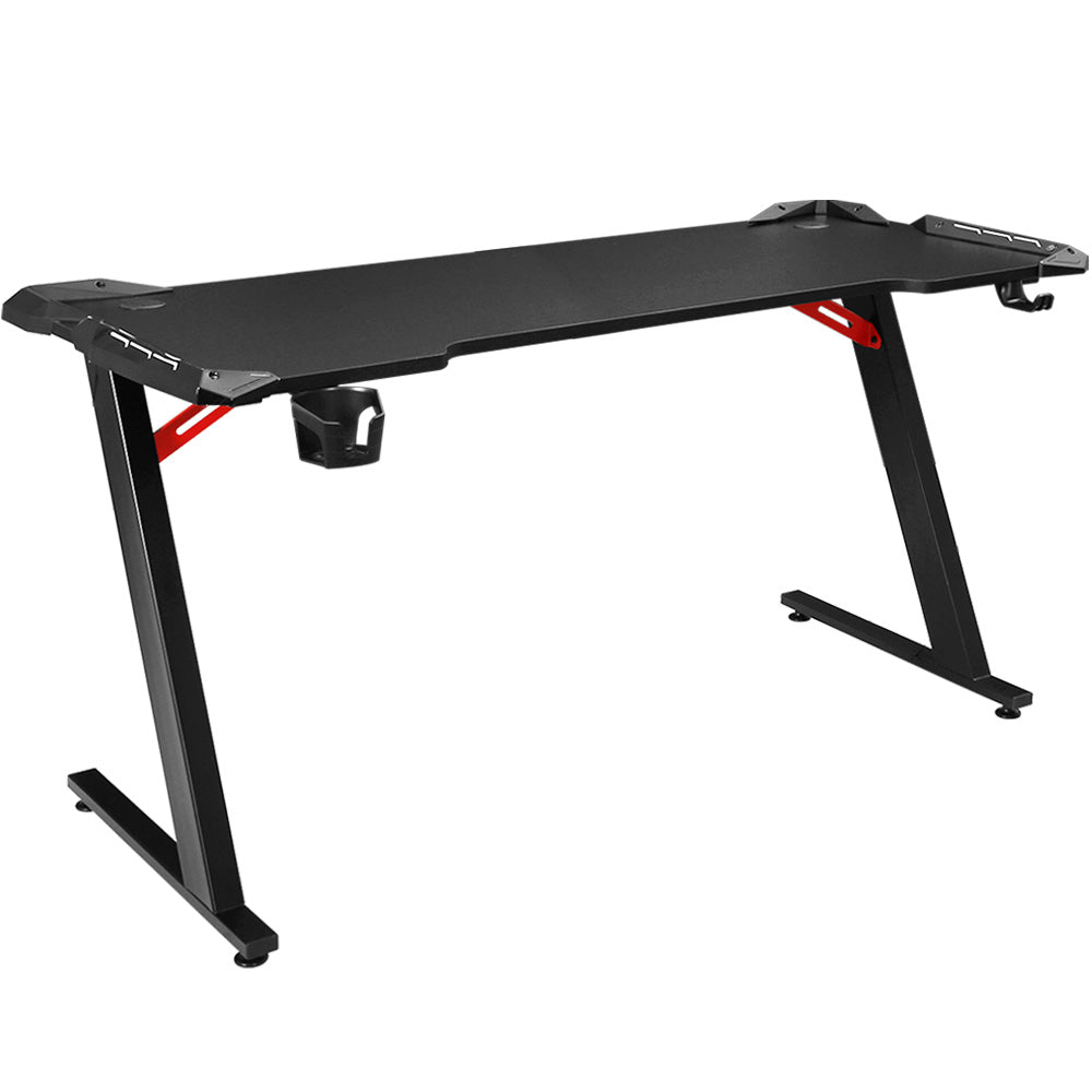 Artiss Gaming Desk Computer Desks LED Light 140CM-Furniture &gt; Office-PEROZ Accessories