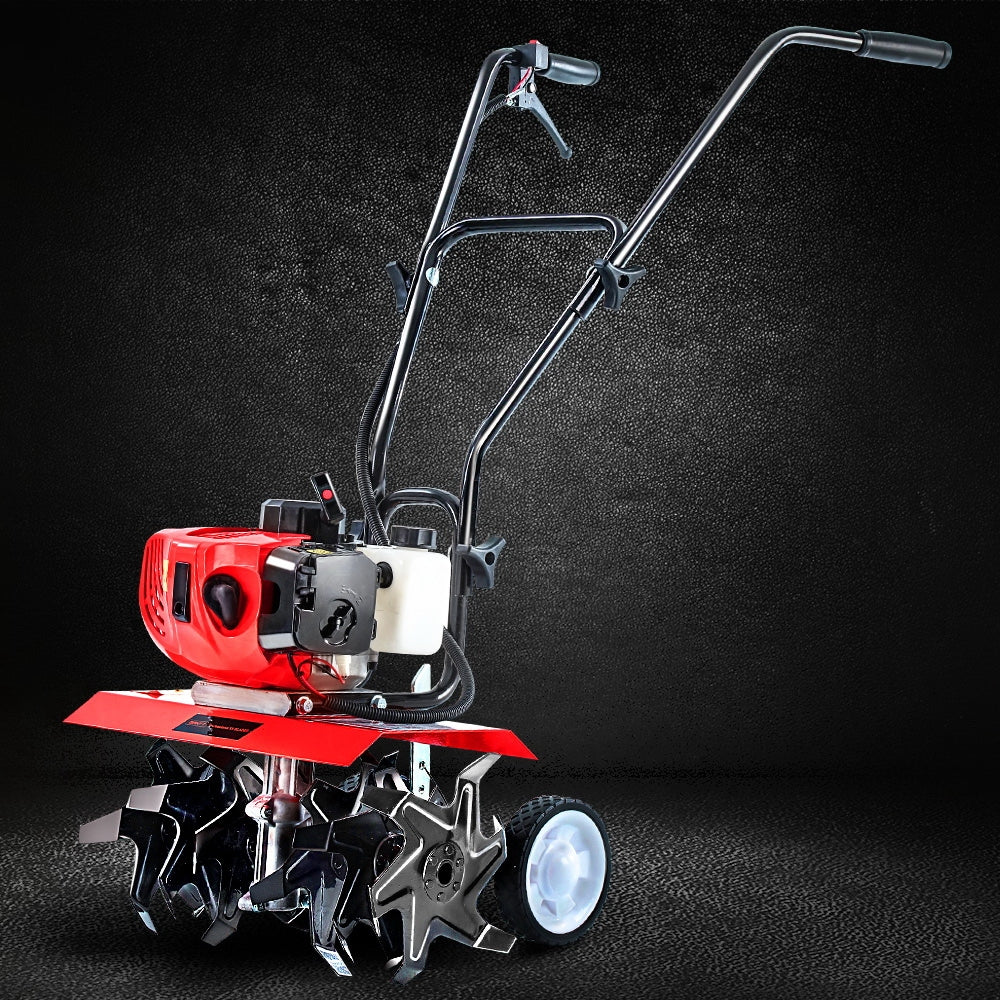 Giantz 65CC Tiller Rototiller Garden Cultivator 6 Blades Soil Power Rotary Hoe-Home &amp; Garden > Garden Tools-PEROZ Accessories