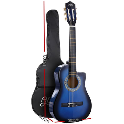Alpha 34 Inch Classical Guitar Wooden Body Nylon String w/ Stand Beignner Blue-Audio &amp; Video &gt; Musical Instrument &amp; Accessories-PEROZ Accessories
