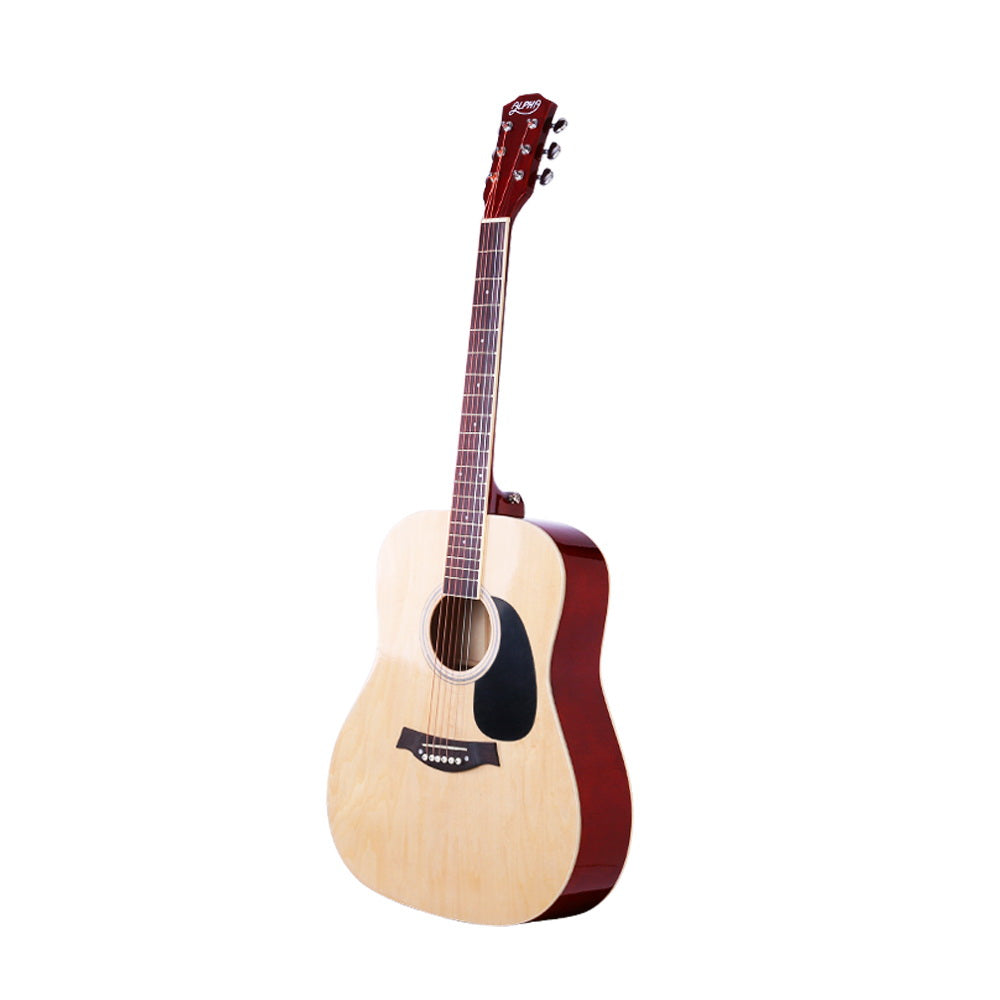 Alpha 41 Inch Acoustic Guitar Wooden Body Steel String Dreadnought Stand Wood-Audio &amp; Video &gt; Musical Instrument &amp; Accessories-PEROZ Accessories