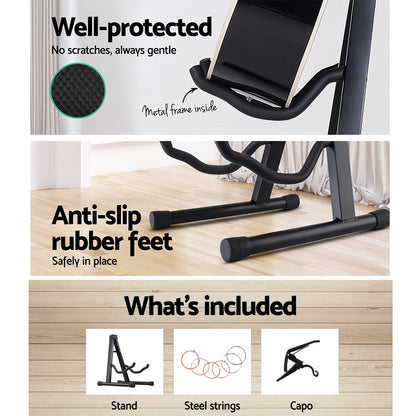 Alpha Guitar Stand Folding Portable Floor Rack Holder-Audio &amp; Video &gt; Musical Instrument &amp; Accessories-PEROZ Accessories