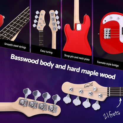 Alpha Electric Guitar Bass 47 Inch Set Kit 40W Bass Guitar Amplifier Guitar Stand Folding-Audio &amp; Video > Musical Instrument &amp; Accessories > Guitars-PEROZ Accessories