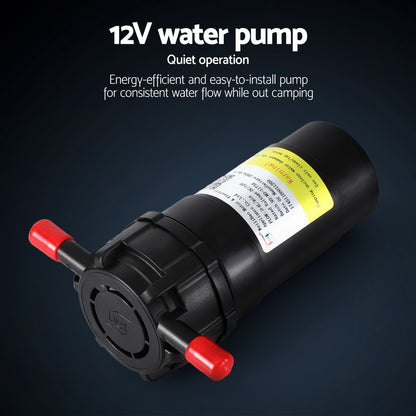 Devanti Portable Gas Water Heater LPG-powered System Black With Pump-Outdoor Recreation > Camping > Portable Toilets &amp; Showers-PEROZ Accessories