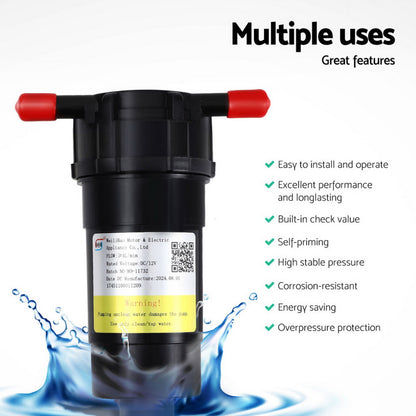 Water Pump 12V Pressure Shower 4L/Min-Tools > Pumps > Irrigation Pumps-PEROZ Accessories