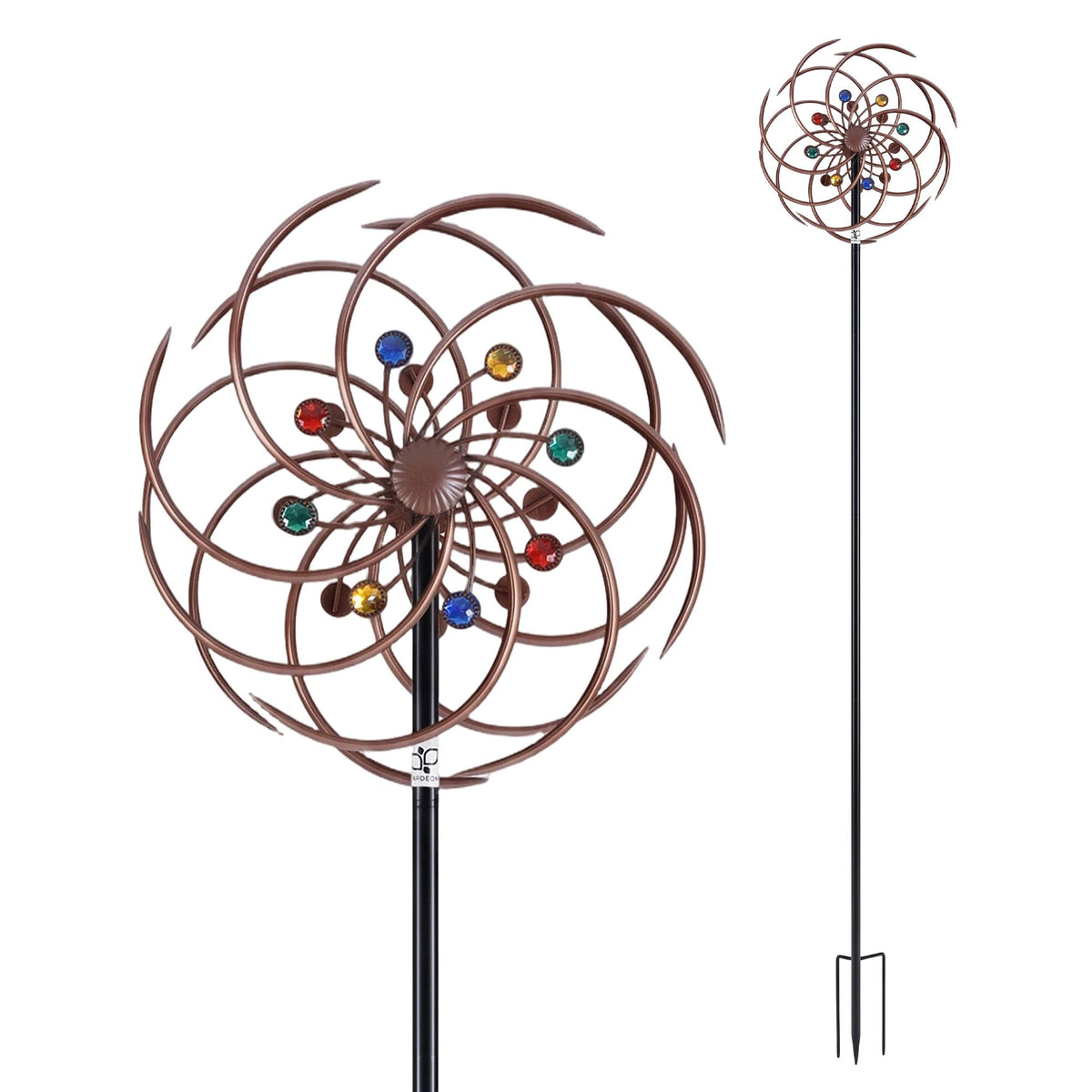 Gardeon Garden Windmill Metal Wind Spinner Double Layer 190cm Bronze-Home &amp; Garden > Decor > Garden Ornaments-PEROZ Accessories