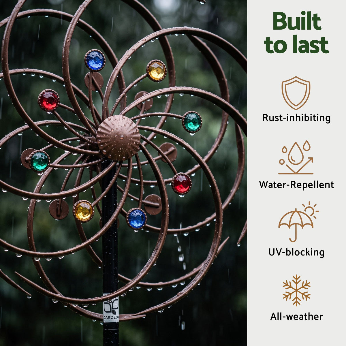 Gardeon Garden Windmill Metal Wind Spinner Double Layer 190cm Bronze-Home &amp; Garden > Decor > Garden Ornaments-PEROZ Accessories