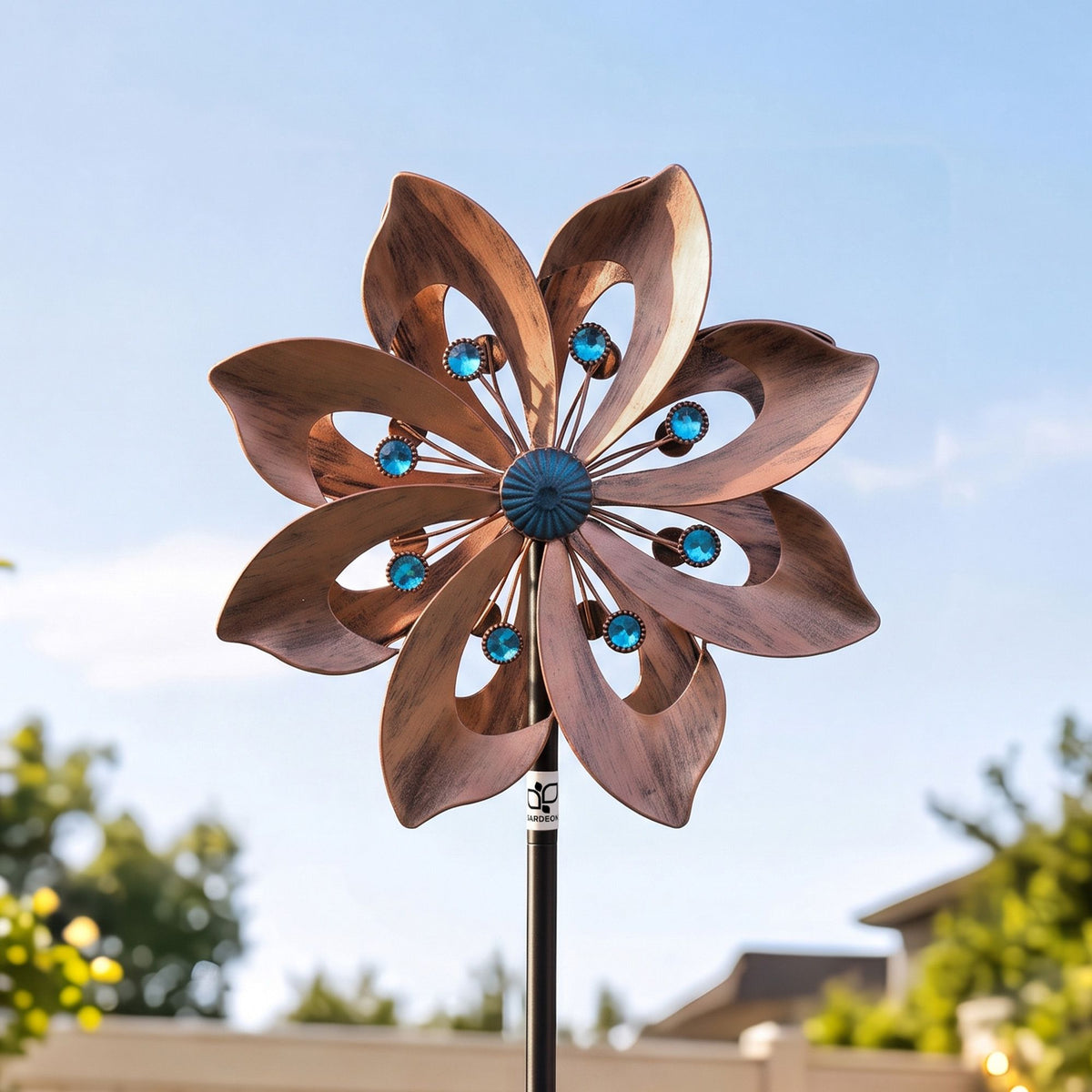 Gardeon Garden Windmill Double Layer Metal Wind Spinner 190cm Bronze-Home &amp; Garden > Decor > Garden Ornaments-PEROZ Accessories