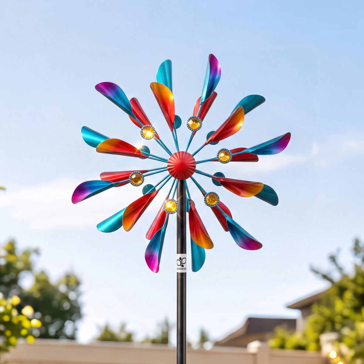 Gardeon Garden Windmill Metal Double Wind Spinner Outdoor Lawn Decor 190cm-Home &amp; Garden > Decor > Garden Ornaments-PEROZ Accessories