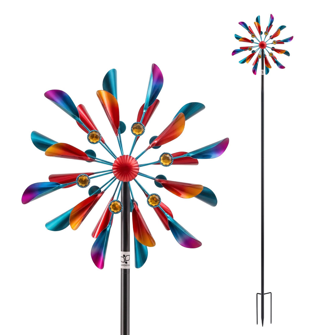 Gardeon Garden Windmill Metal Double Wind Spinner Outdoor Lawn Decor 190cm-Home &amp; Garden > Decor > Garden Ornaments-PEROZ Accessories
