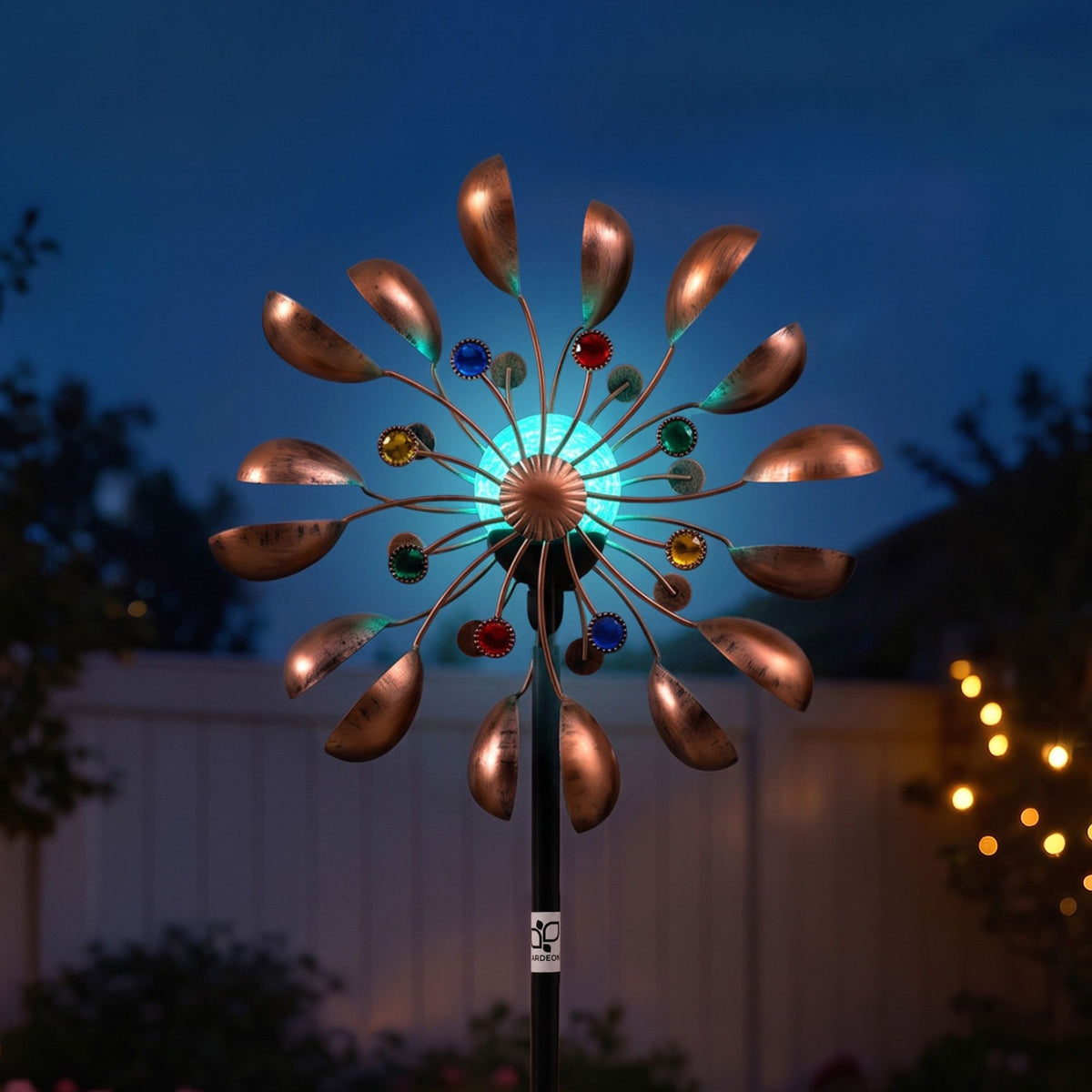 Gardeon Garden Windmill Metal Wind Spinner Solar Light Outdoor 190cmr Bronze-Home &amp; Garden > Decor > Garden Ornaments-PEROZ Accessories