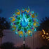 Gardeon Garden Windmill Solar Light Colorful Peacock Metal Spinner 190cm-Home & Garden > Decor > Garden Ornaments-PEROZ Accessories