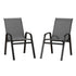 Gardeon 2PC Outdoor Dining Chairs Stackable Lounge Chair Patio Furniture Grey-Furniture > Outdoor > Outdoor Chairs-PEROZ Accessories