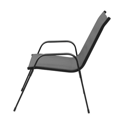 Gardeon 2PC Outdoor Dining Chairs Stackable Lounge Chair Patio Furniture Grey-Furniture > Outdoor > Outdoor Chairs-PEROZ Accessories