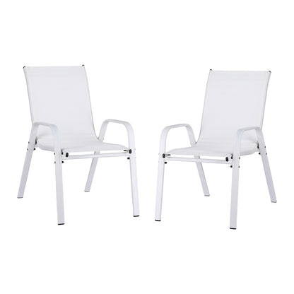 Gardeon 2PC Outdoor Dining Chairs Stackable Lounge Chair Patio Furniture White-Furniture > Outdoor > Outdoor Chairs-PEROZ Accessories