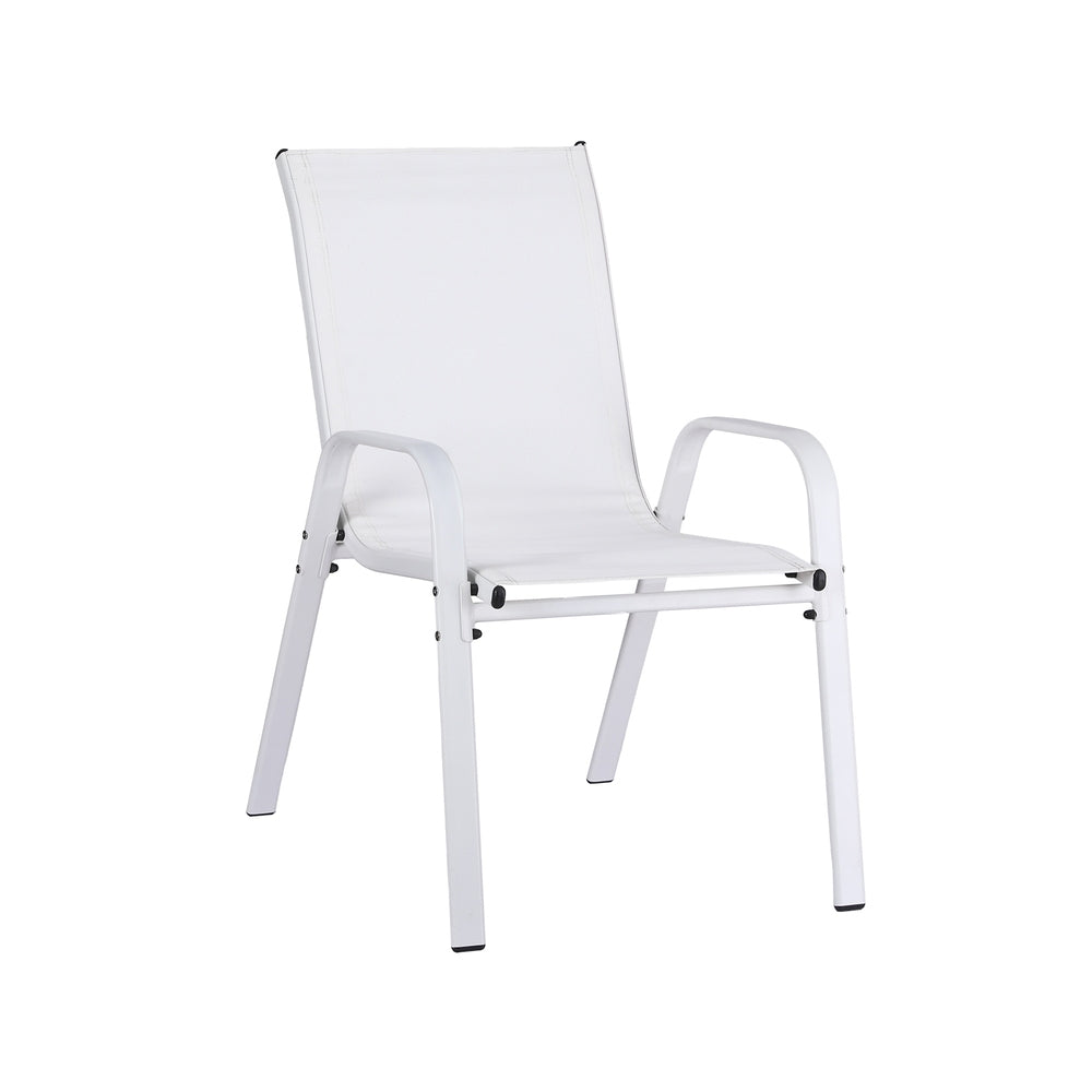 Gardeon 2PC Outdoor Dining Chairs Stackable Lounge Chair Patio Furniture White-Furniture > Outdoor > Outdoor Chairs-PEROZ Accessories