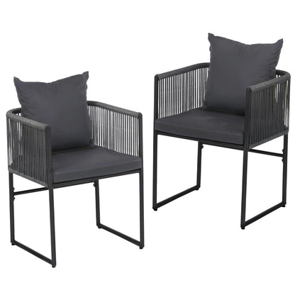 Gardeon 2PC Outdoor Dining Chairs Woven Rope Chair Patio Furniture Garden Steel-Furniture &gt; Outdoor &gt; Outdoor Chairs-PEROZ Accessories