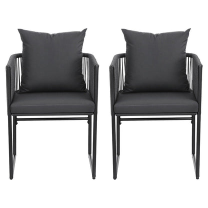 Gardeon 2PC Outdoor Dining Chairs Woven Rope Chair Patio Furniture Garden Steel-Furniture &gt; Outdoor &gt; Outdoor Chairs-PEROZ Accessories