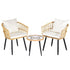 Gardeon 3PC Outdoor Bistro Set Patio Furniture Lounge Setting Table and Chairs Natural-Furniture > Outdoor > Outdoor Sofas & Lounge Sets-PEROZ Accessories