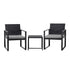 Gardeon 3PC Outdoor Bistro Set Patio Furniture Wicker Dining Chairs Table Cushion Black-Furniture > Outdoor > Outdoor Dining Sets-PEROZ Accessories