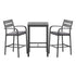 Gardeon 3Pcs Outdoor Bar Set Stools Dining Chairs Table Patio Aluminium Bistro Set Black-Furniture > Outdoor > Outdoor Dining Sets-PEROZ Accessories