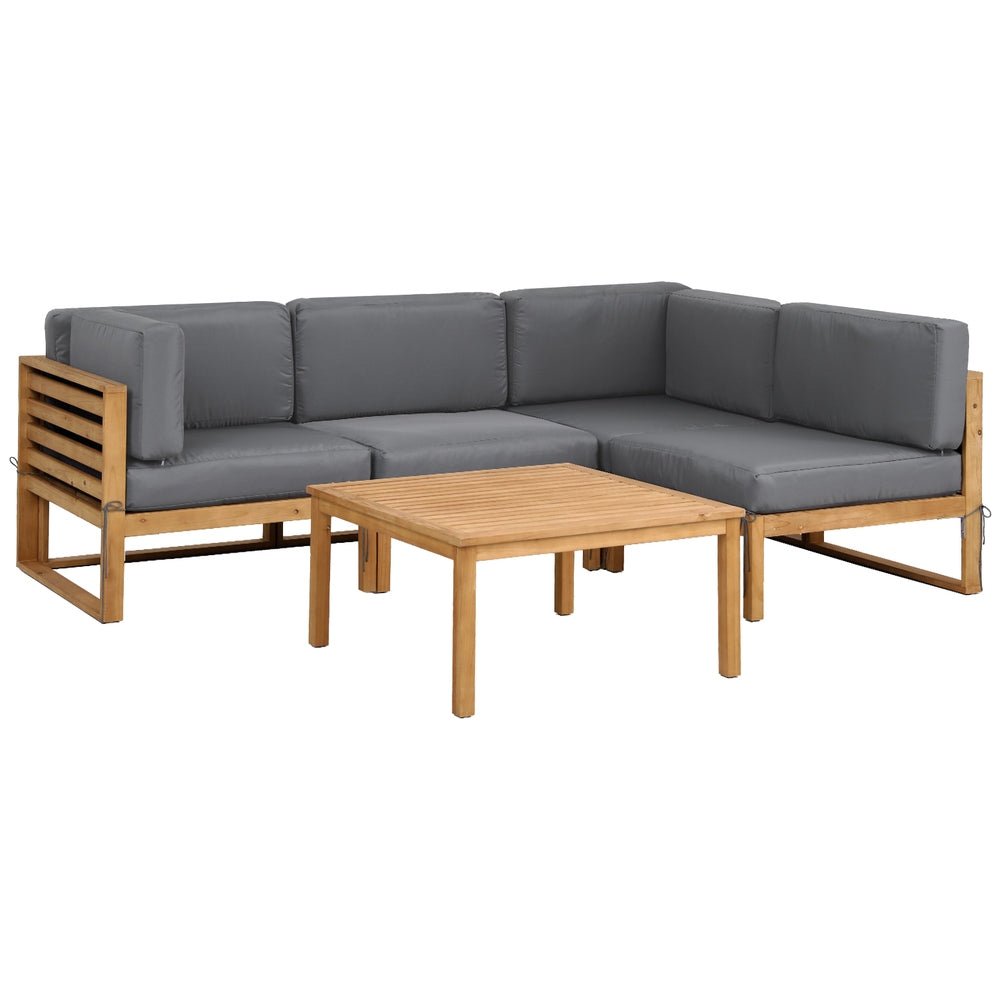 Gardeon 4-Piece Outdoor Sofa Set Wooden Couch Lounge Setting 5PCS-Furniture &gt; Outdoor &gt; Outdoor Sofas &amp; Lounge Sets-PEROZ Accessories