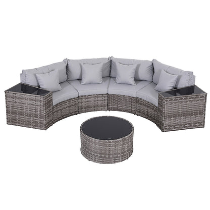Gardeon 4 Seater Outdoor Sofa Set 7PCS Table Chair Set Garden Rattan Patio Furniture-Furniture > Outdoor > Outdoor Sofas &amp; Lounge Sets-PEROZ Accessories