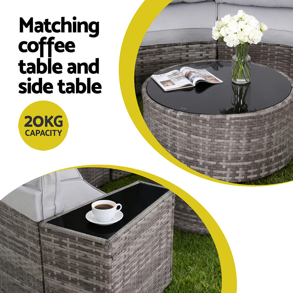 Gardeon 4 Seater Outdoor Sofa Set 7PCS Table Chair Set Garden Rattan Patio Furniture-Furniture > Outdoor > Outdoor Sofas &amp; Lounge Sets-PEROZ Accessories