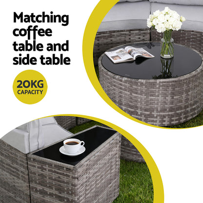Gardeon 4 Seater Outdoor Sofa Set 7PCS Table Chair Set Garden Rattan Patio Furniture-Furniture > Outdoor > Outdoor Sofas &amp; Lounge Sets-PEROZ Accessories