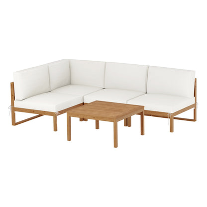 Gardeon 4-Seater Outdoor Sofa Set Wooden Lounge Setting 5PCS-Furniture > Outdoor > Outdoor Sofas &amp; Lounge Sets-PEROZ Accessories
