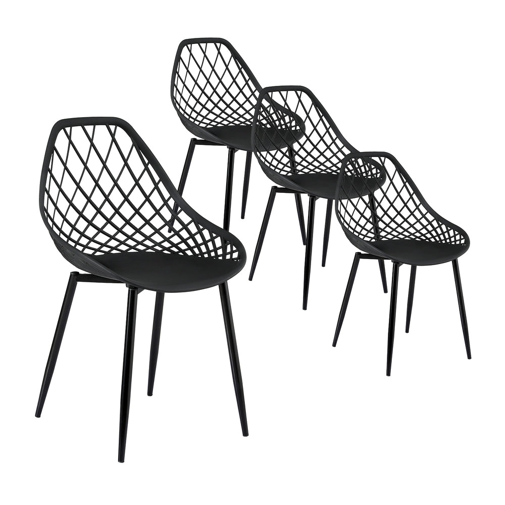 Gardeon 4PC Outdoor Dining Chairs PP Lounge Chair Patio Garden Furniture Black-Furniture &gt; Outdoor &gt; Outdoor Chairs-PEROZ Accessories