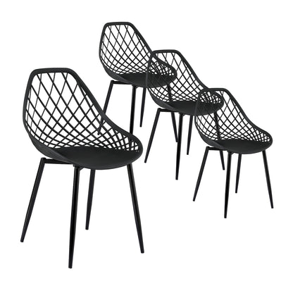 Gardeon 4PC Outdoor Dining Chairs PP Lounge Chair Patio Garden Furniture Black-Furniture > Outdoor > Outdoor Chairs-PEROZ Accessories