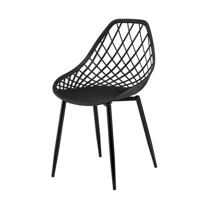 Gardeon 4PC Outdoor Dining Chairs PP Lounge Chair Patio Garden Furniture Black-Furniture > Outdoor > Outdoor Chairs-PEROZ Accessories