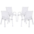 Gardeon 4PC Outdoor Dining Chairs Stackable Lounge Chair Patio Furniture White-Furniture > Outdoor > Outdoor Chairs-PEROZ Accessories