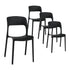 Gardeon 4PC Outdoor Dining Chairs Stackable PP Patio Chair Garden Furniture Black-Furniture > Outdoor > Outdoor Chairs-PEROZ Accessories